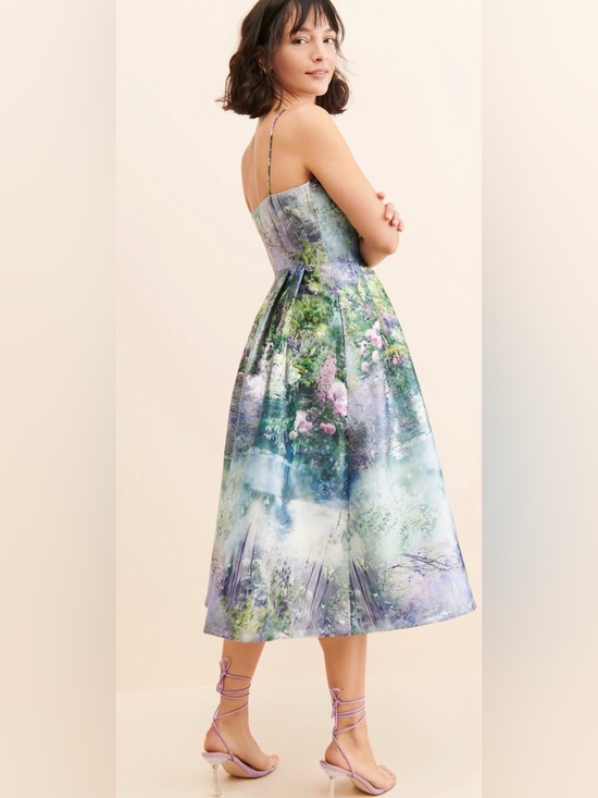 Monique Lhuillier Garden Print Metallic Dress - Picture 2 of 6